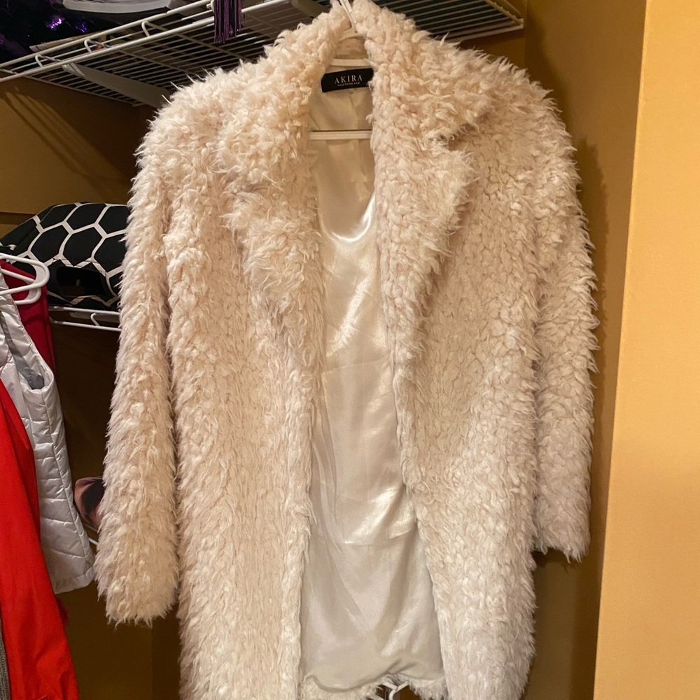 Akira Fuzzy Faux Fur Coat Jacket